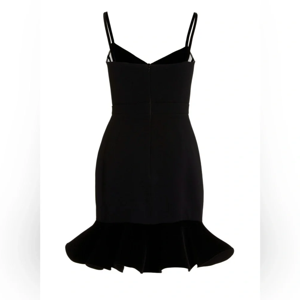 NWOT David Koma Black Mini Ruffle-Hem Dress UK 10 US 6 - Picture 4 of 7